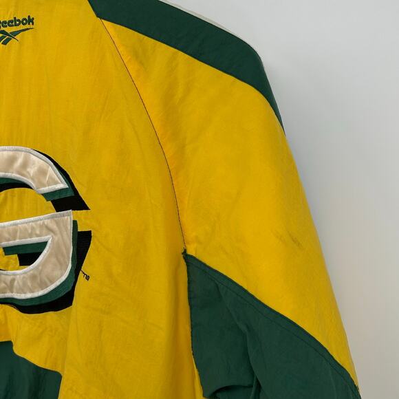 Vintage 90s men's Pro Line Reebok Green Bay Packers NFL Football Puffer Jacket‎ - Picture 9 of 11